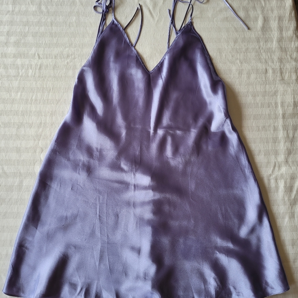 Purple Satin Slip Dress Size L